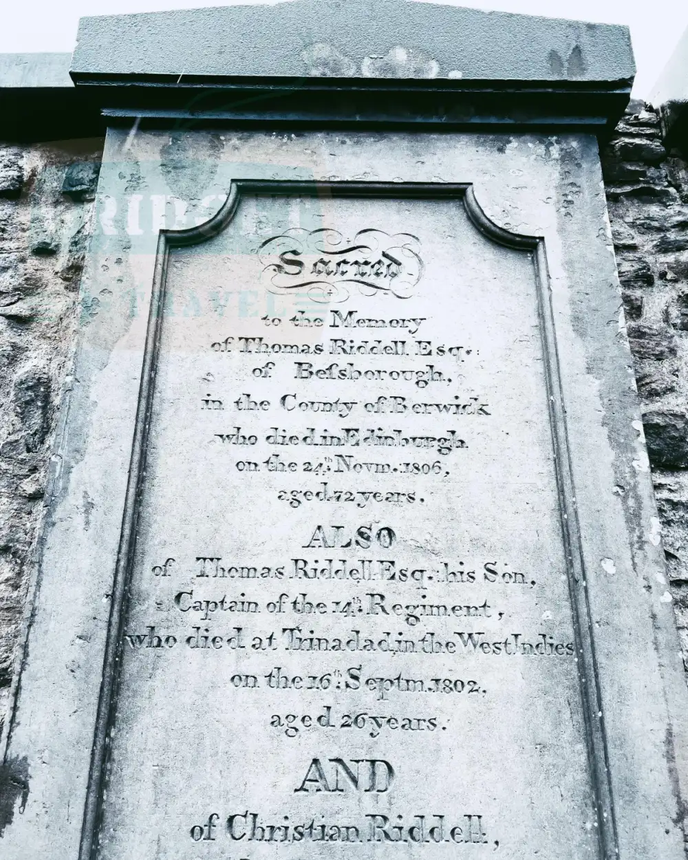 Nagrobek Thomas Riddle, Greyfriars Kirkyard, Edynburg, Szkocja. Prawdopodobnie jedna z inspiracji do nazwiska postaci z książek Harrego Pottera.