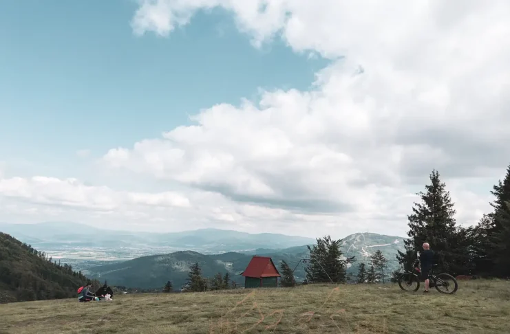 Klimczok, widok na Beskid Śląski i Żywiecki