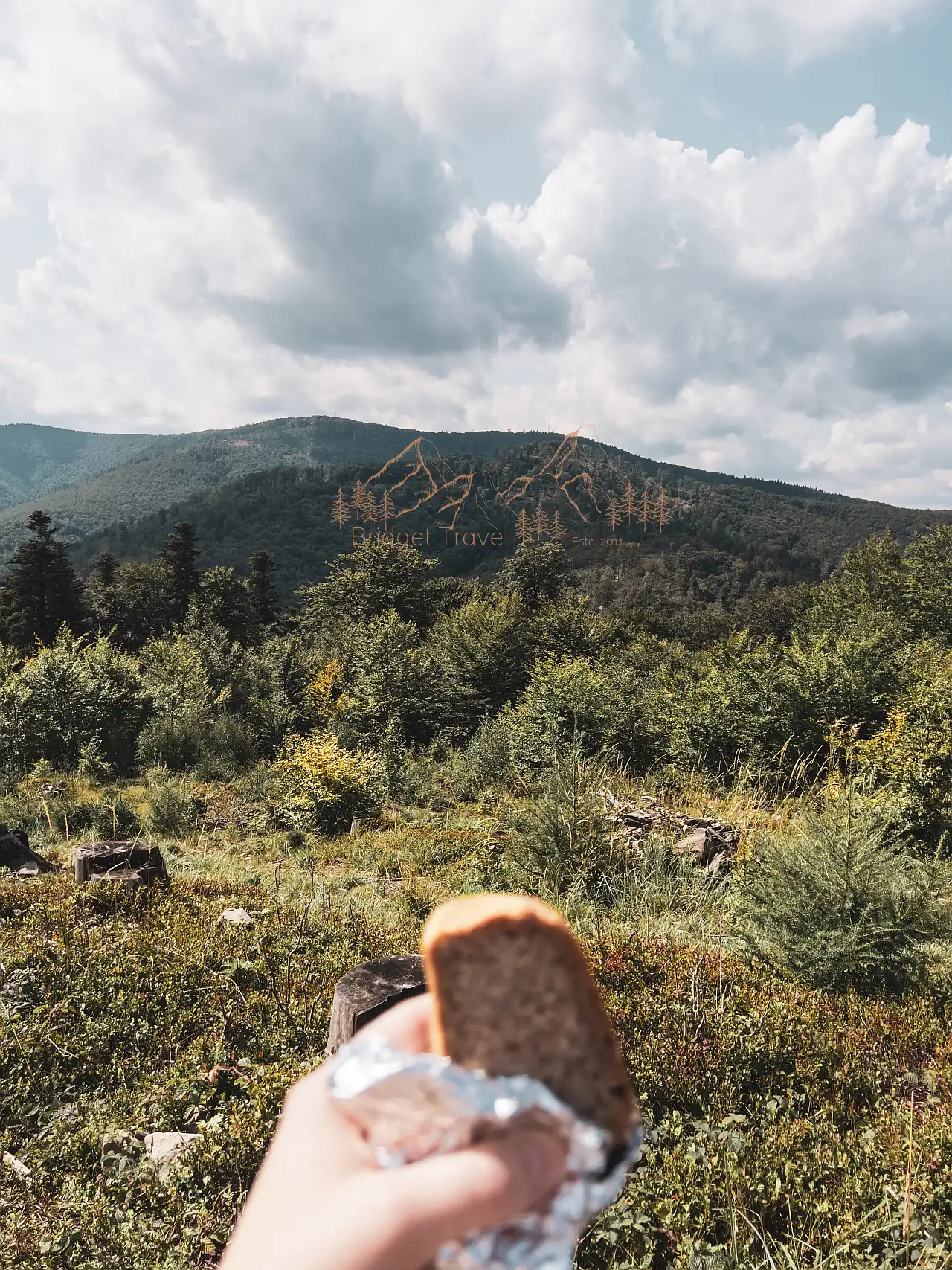 Lunch na Koziej Górze z widokiem na Szyndzielnię i Klimczok, Beskid Śląski